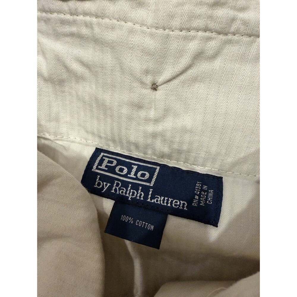 Vintage Polo Ralph Lauren Chino Pants Mens 38x30 Khaki Cotton Business Casual - Picture 3 of 7